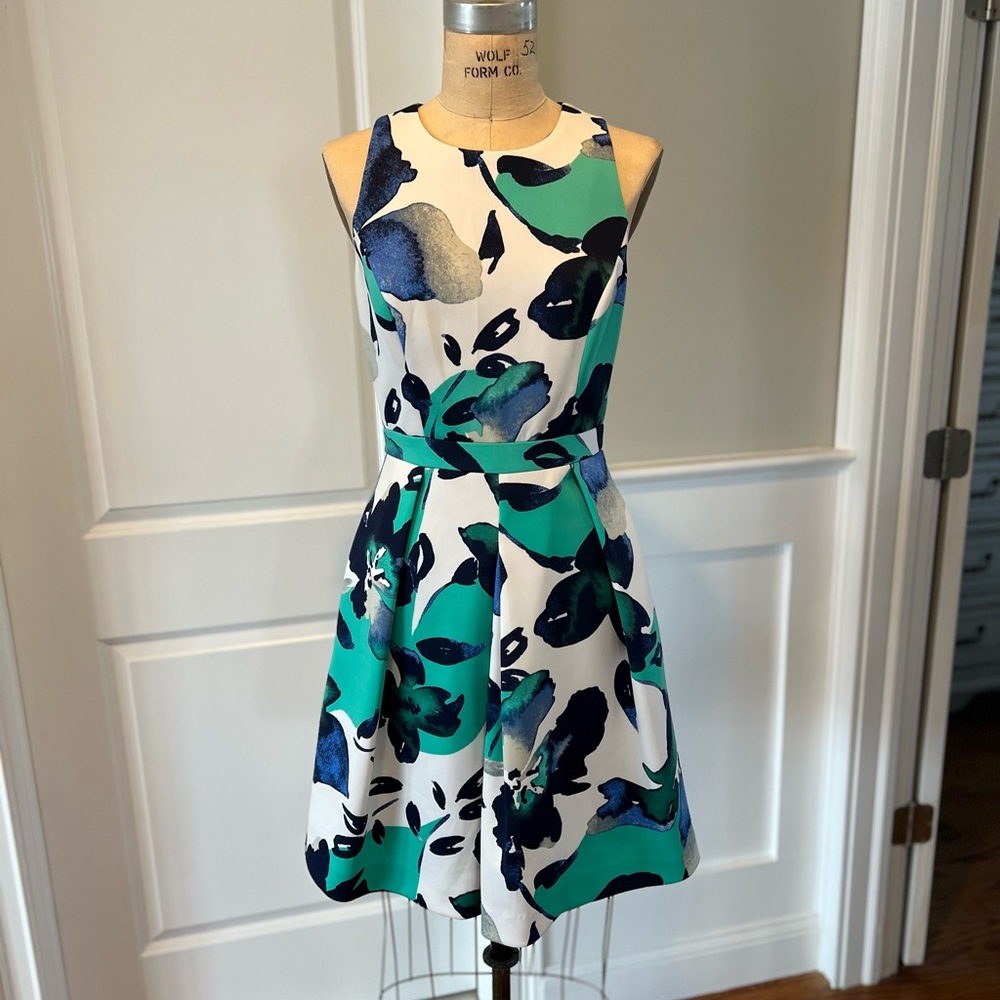 Vince Camuto Navy and Teal Dress
